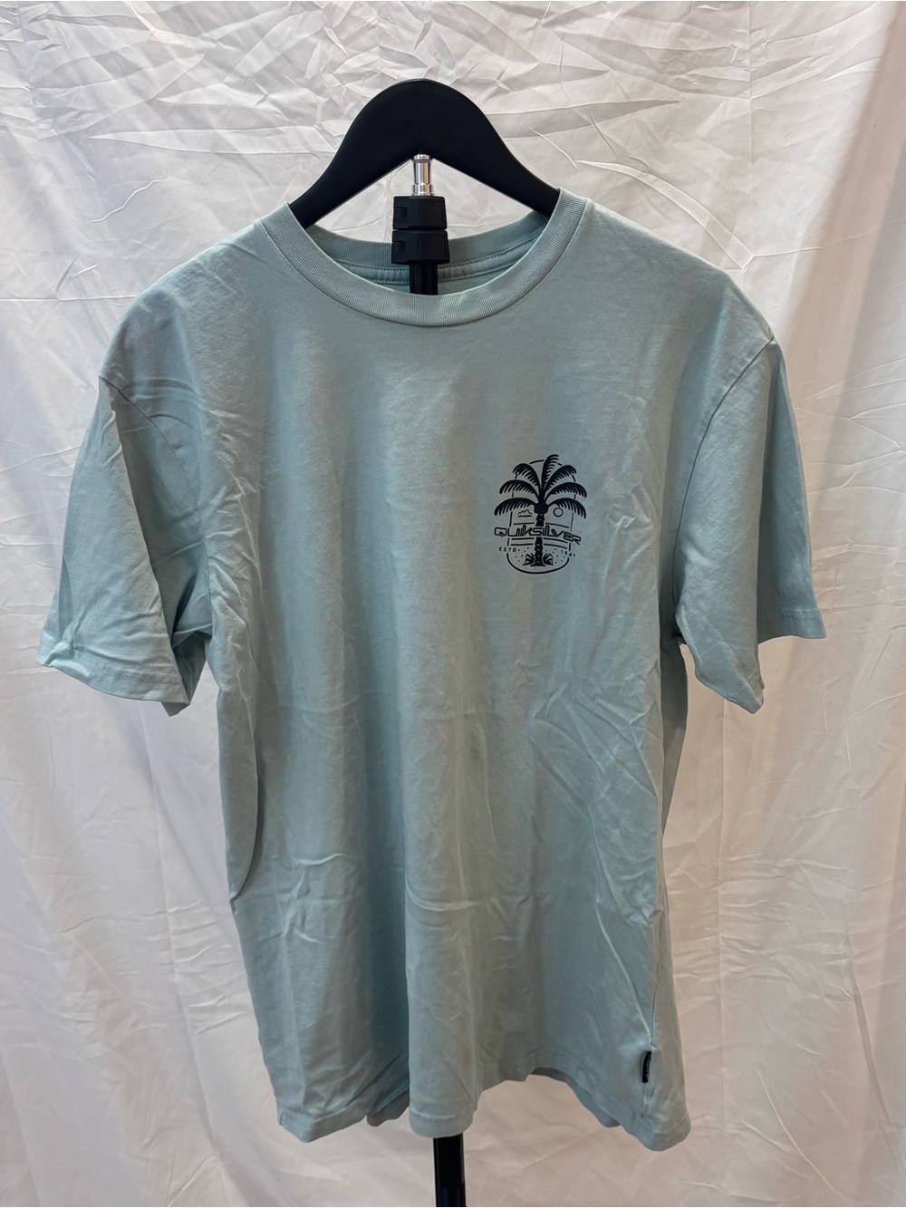 Quiksilver Palm Tree Graphic T-Shirt Light Blue Size M